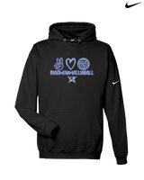 Sumner Academy Volleyball Peace Love VBall - Nike Club Fleece Hoodie