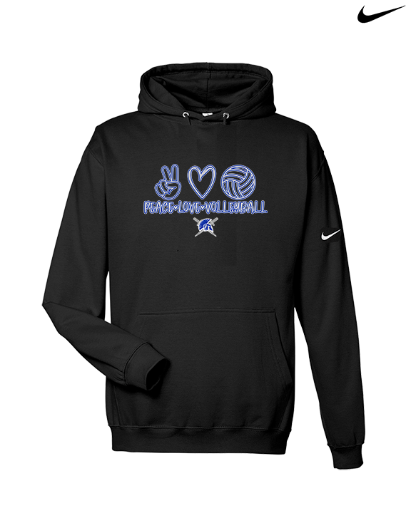 Sumner Academy Volleyball Peace Love VBall - Nike Club Fleece Hoodie