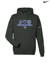 Sumner Academy Volleyball Peace Love VBall - Nike Club Fleece Hoodie