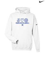 Sumner Academy Volleyball Peace Love VBall - Nike Club Fleece Hoodie