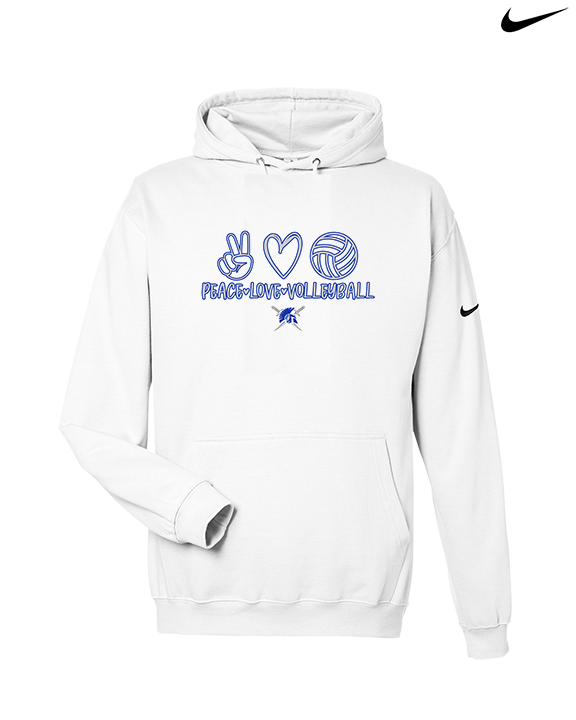 Sumner Academy Volleyball Peace Love VBall - Nike Club Fleece Hoodie