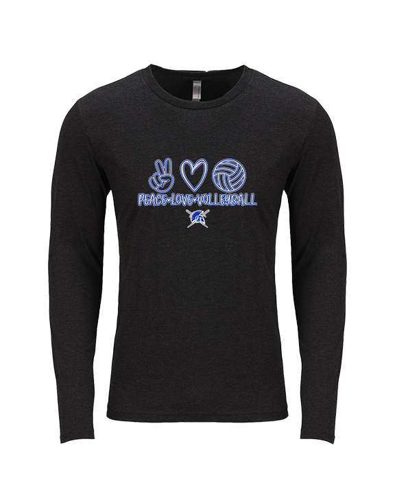 Sumner Academy Volleyball Peace Love VBall - Tri-Blend Long Sleeve