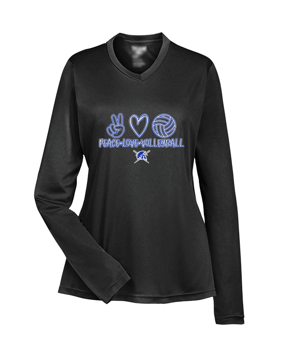 Sumner Academy Volleyball Peace Love VBall - Womens Performance Longsleeve