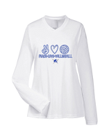 Sumner Academy Volleyball Peace Love VBall - Womens Performance Longsleeve