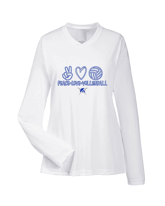 Sumner Academy Volleyball Peace Love VBall - Womens Performance Longsleeve