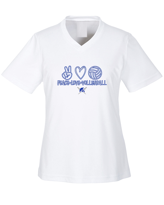 Sumner Academy Volleyball Peace Love VBall - Womens Performance Shirt