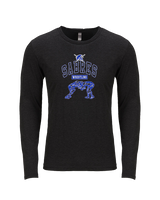 Sumner Academy Wrestling Outline - Tri-Blend Long Sleeve