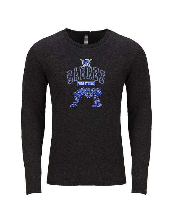 Sumner Academy Wrestling Outline - Tri-Blend Long Sleeve