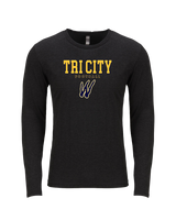 Tri City Wolverines Football Block - Tri Blend Long Sleeve