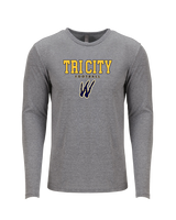 Tri City Wolverines Football Block - Tri Blend Long Sleeve