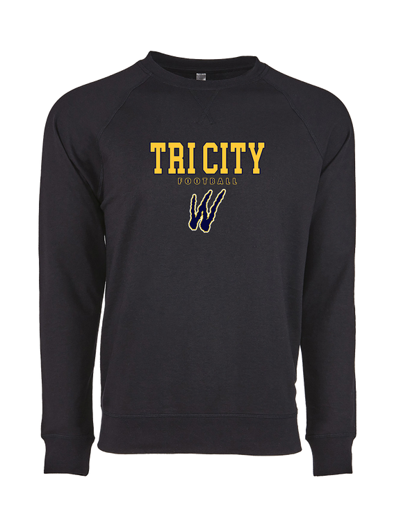 Tri City Wolverines Football Block - Crewneck Sweatshirt