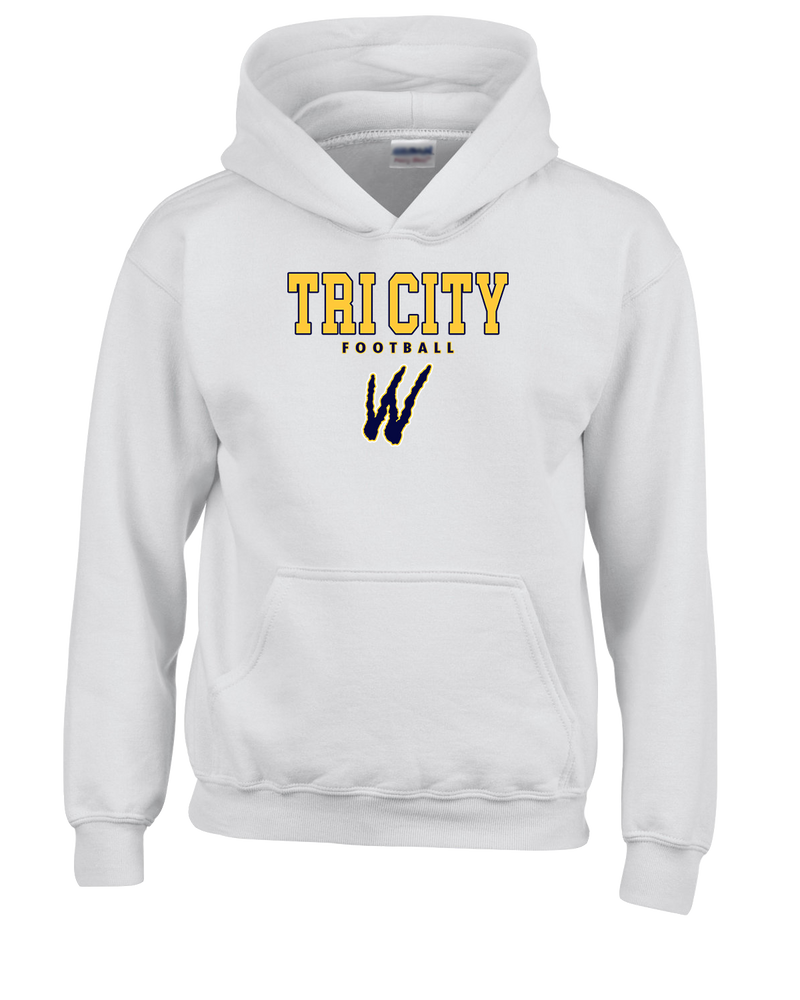 Tri City Wolverines Football Block - Cotton Hoodie