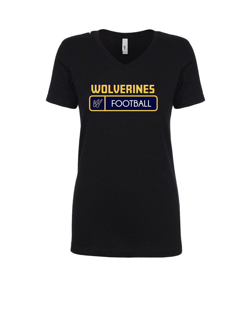 Tri City Wolverines Football Pennant - Womens V-Neck