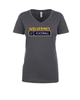 Tri City Wolverines Football Pennant - Womens V-Neck