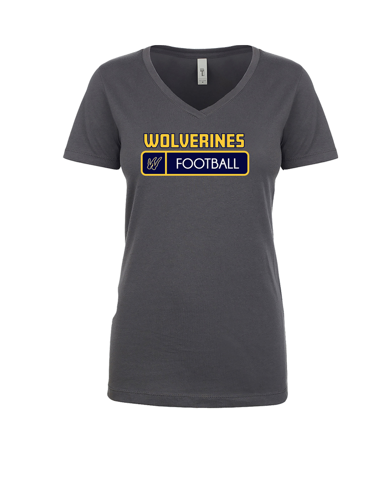 Tri City Wolverines Football Pennant - Womens V-Neck