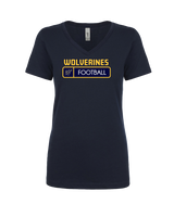 Tri City Wolverines Football Pennant - Womens V-Neck