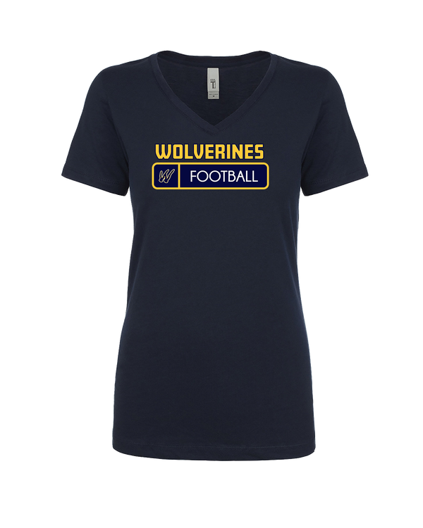 Tri City Wolverines Football Pennant - Womens V-Neck