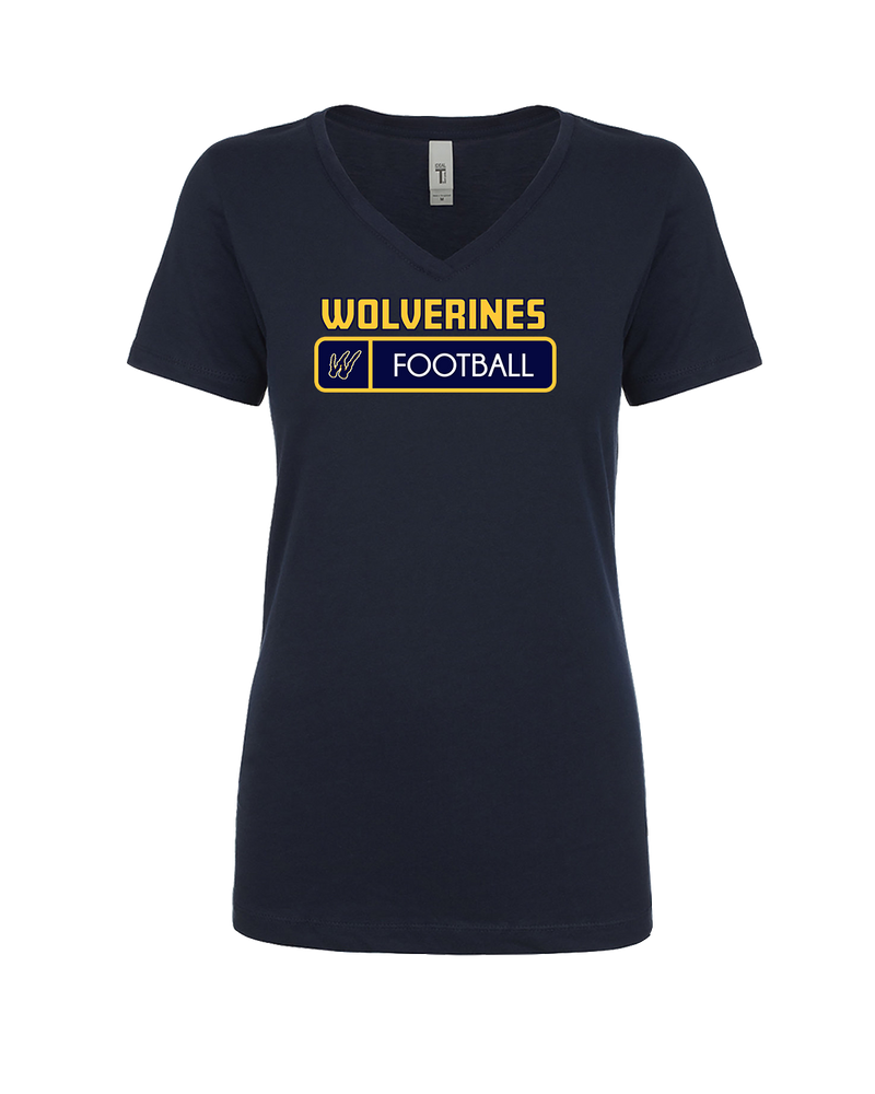 Tri City Wolverines Football Pennant - Womens V-Neck