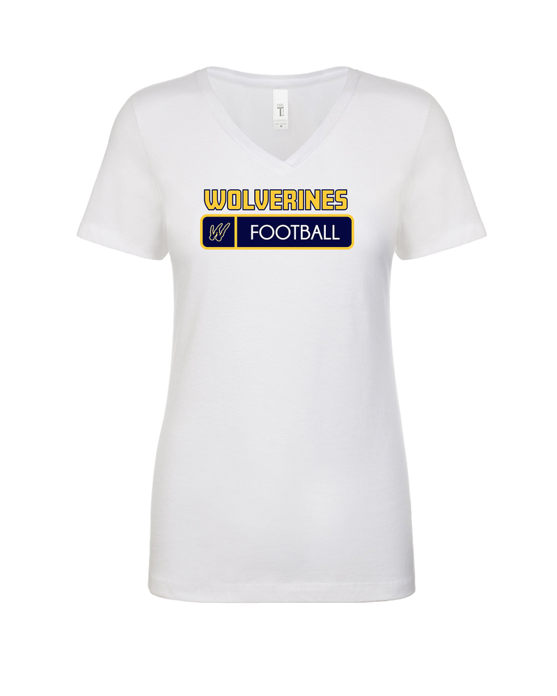 Tri City Wolverines Football Pennant - Womens V-Neck