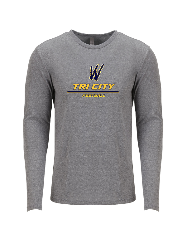 Tri City Wolverines Football Split - Tri Blend Long Sleeve