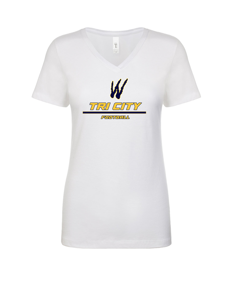 Tri City Wolverines Football Split - Womens V-Neck