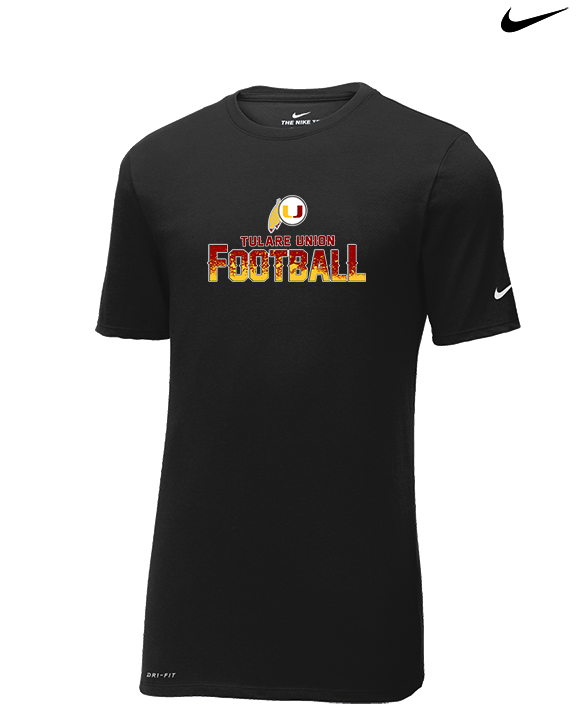 Tulare Union HS Football Splatter - Mens Nike Cotton Poly Tee