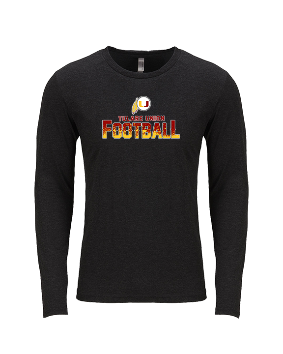 Tulare Union HS Football Splatter - Tri-Blend Long Sleeve