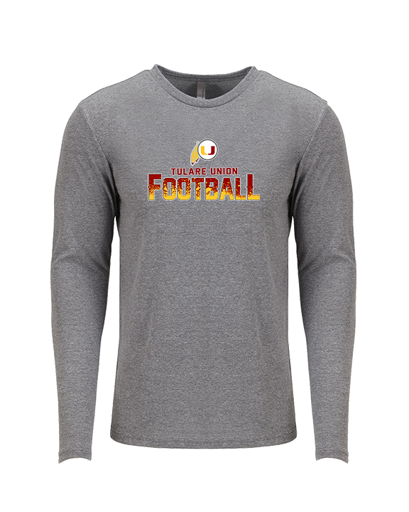 Tulare Union HS Football Splatter - Tri-Blend Long Sleeve