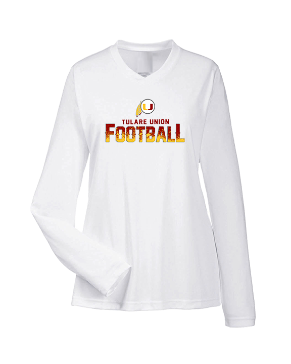 Tulare Union HS Football Splatter - Womens Performance Longsleeve