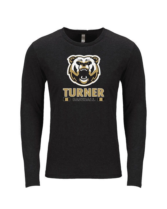 Turner HS Baseball Stacked - Tri-Blend Long Sleeve