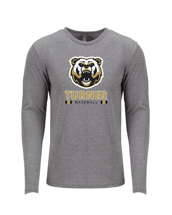 Turner HS Baseball Stacked - Tri-Blend Long Sleeve