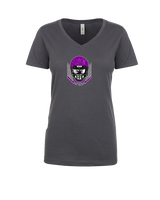 Twin Valley HS Football Skull Crusher - Womens Vneck