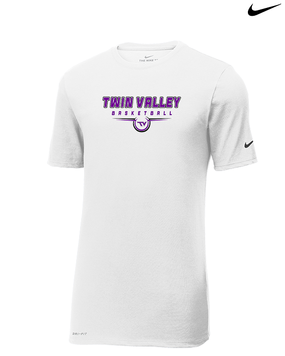 Twin Valley HS Girls Basketball Design - Mens Nike Cotton Poly Tee