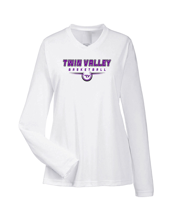 Twin Valley HS Girls Basketball Design - Womens Performance Longsleeve