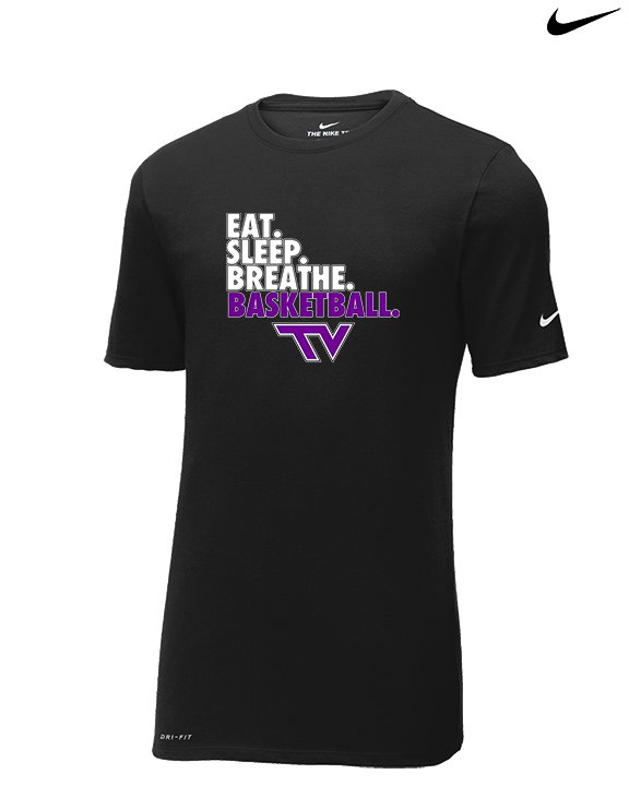 Twin Valley HS Girls Basketball Eat Sleep Breathe - Mens Nike Cotton Poly Tee