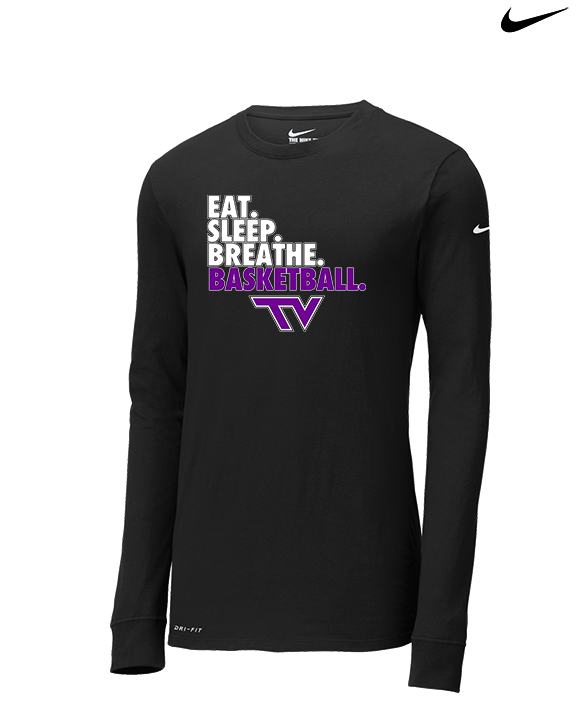 Twin Valley HS Girls Basketball Eat Sleep Breathe - Mens Nike Longsleeve