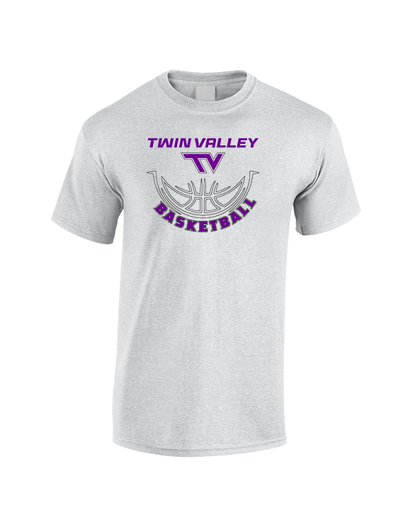 Twin Valley HS Girls Basketball Outline - Cotton T-Shirt