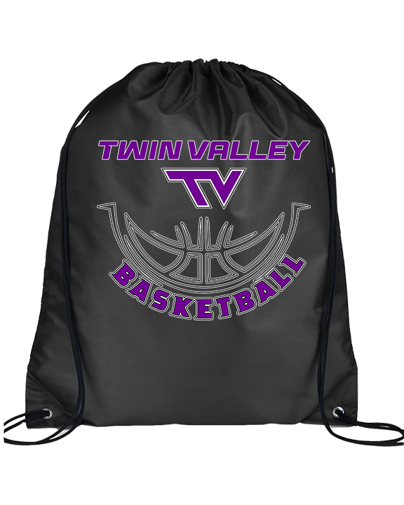 Twin Valley HS Girls Basketball Outline - Drawstring Bag