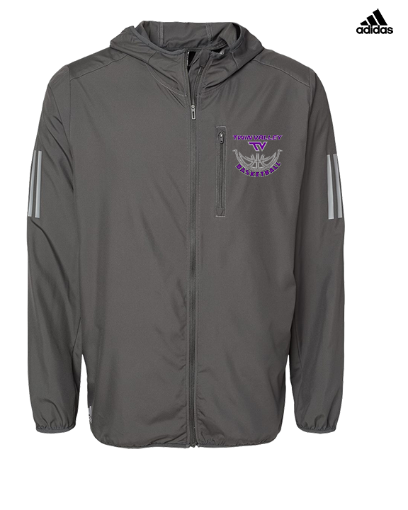 Twin Valley HS Girls Basketball Outline - Mens Adidas Full Zip Jacket