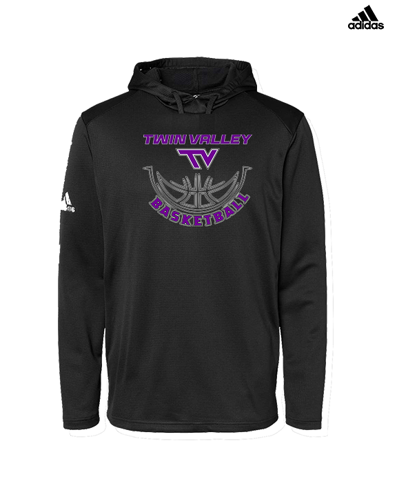 Twin Valley HS Girls Basketball Outline - Mens Adidas Hoodie