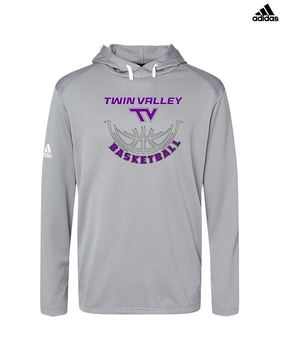 Twin Valley HS Girls Basketball Outline - Mens Adidas Hoodie