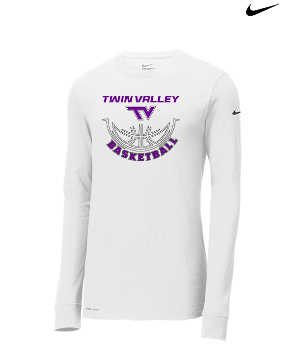 Twin Valley HS Girls Basketball Outline - Mens Nike Longsleeve