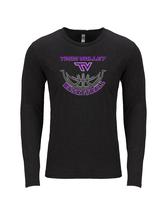 Twin Valley HS Girls Basketball Outline - Tri-Blend Long Sleeve