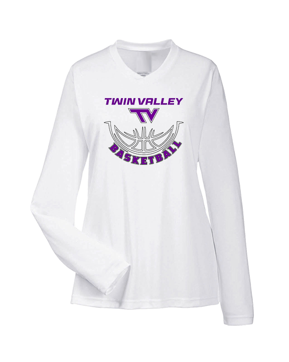 Twin Valley HS Girls Basketball Outline - Womens Performance Longsleeve