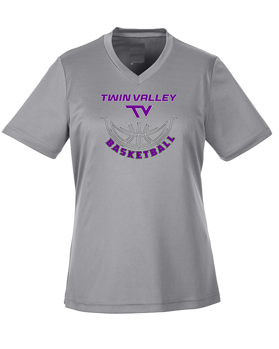 Twin Valley HS Girls Basketball Outline - Womens Performance Shirt