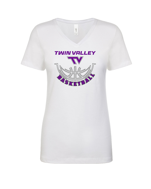 Twin Valley HS Girls Basketball Outline - Womens Vneck