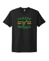 Vanden HS Softball Curve - Mens Select Cotton T-Shirt