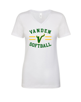 Vanden HS Softball Curve - Womens V-Neck
