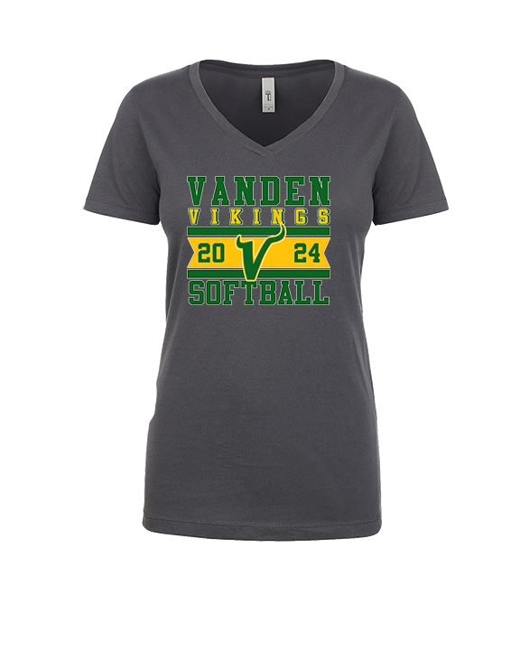 Vanden HS Softball Stamp - Womens Vneck