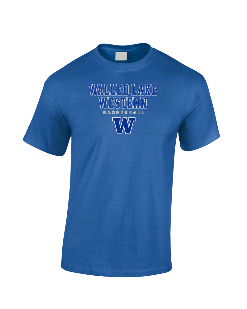 Walled Lake Western HS Girls Basketball Block - Cotton T-Shirt
